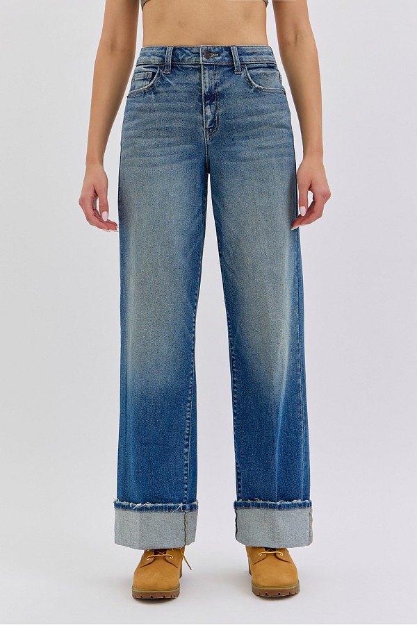 High Rise Wide Leg with Cuff